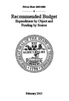 2014-2015 Budget Document, Expenditures by Object and Revenues by Source
