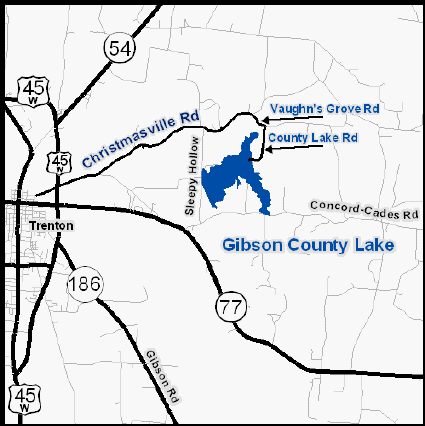 Gibson County Lake Gibson County Lake map