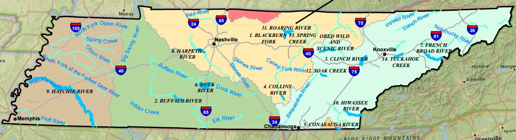 Duck River Tn Map Scenic River Classifications