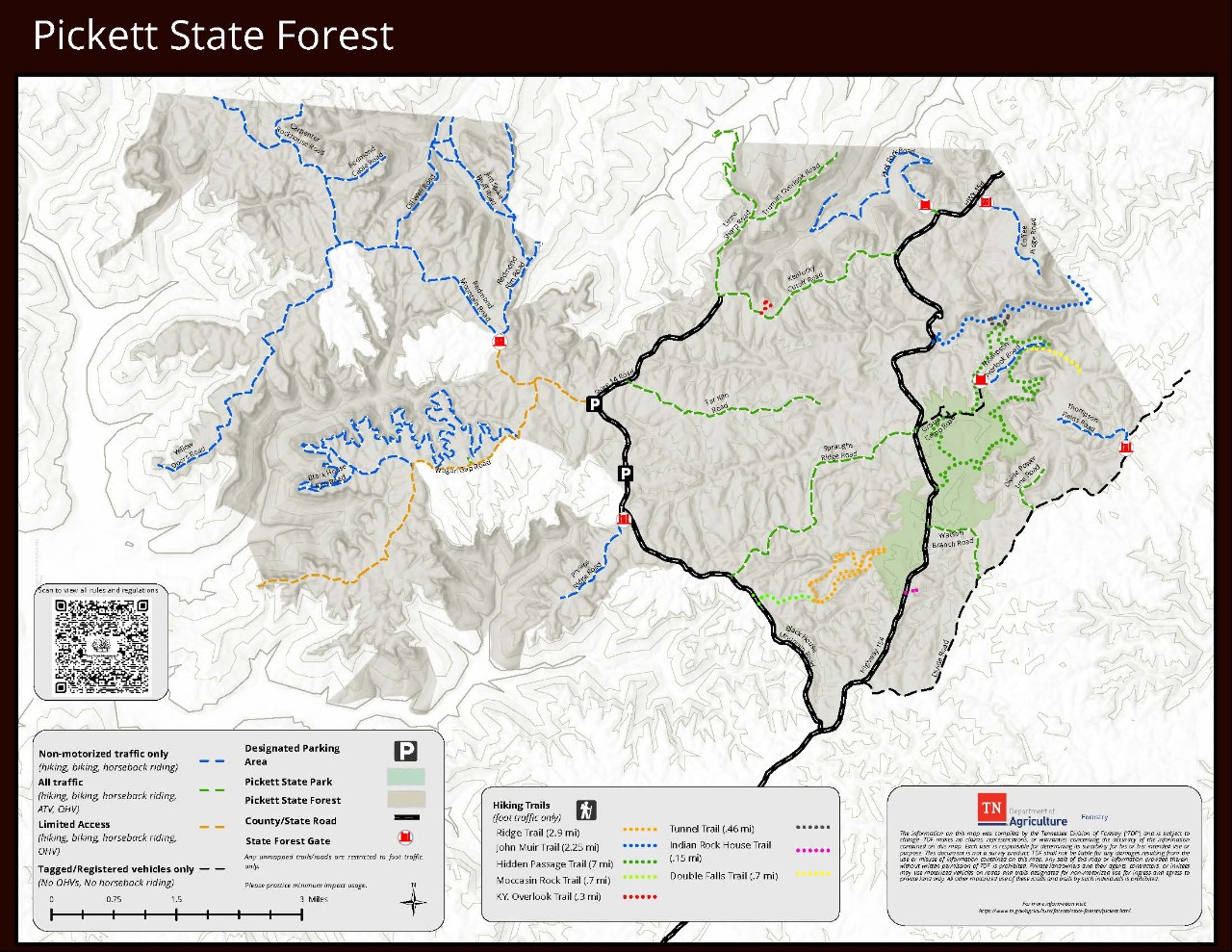 Pickett State Forest Map