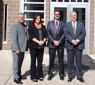 Left to Right:  Associate Warden Ken Hutchison, Compliance Manager Angie Mathis, Warden Mike Parris and Associate Warden Gary Hamby