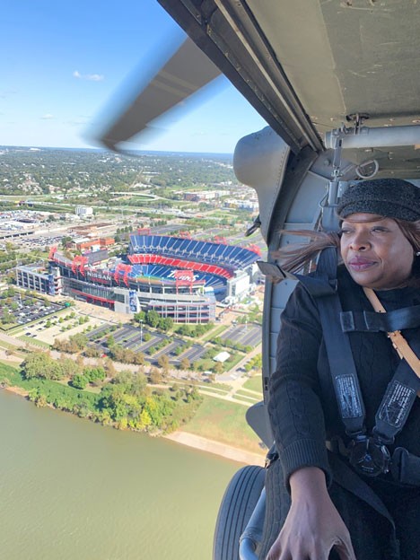 Teachers from across Sumner County experienced a preview of what aviators and crewmembers do on a monthly basis during an introductory, educational flight over the Nashville skyline with the 1-230th Assault Helicopter Battalion, Oct. 16. (Photo by Sgt. 1st Class Jeremiah Borrajo)