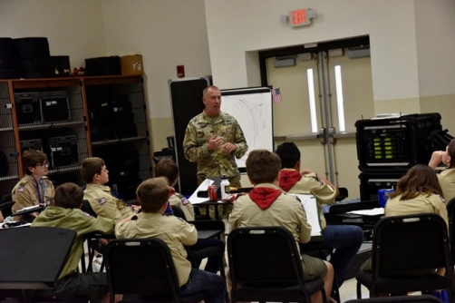 The Tennessee Military Department hosted Scouts from across the Middle Tennessee region to attend a Merit Badge University on April 30. Over 50 Soldiers and Airmen offered 23 different specialized merit badge classes for the Scouts to choose from. Over 400 participants registered with roughly 20 Scouts per class. (Submitted photo)
