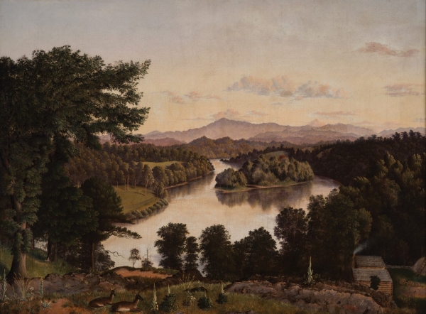 Image: Belle Isle from Lyon's View, a view along the Tennessee River at Knoxville, by James Cameron, 1861. Oil on Canvas. On exhibit in the Tennessee State's Museum as part of its Permanent Exhibitions. 