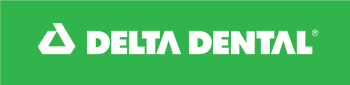 Delta Dental logo with white words on a green background