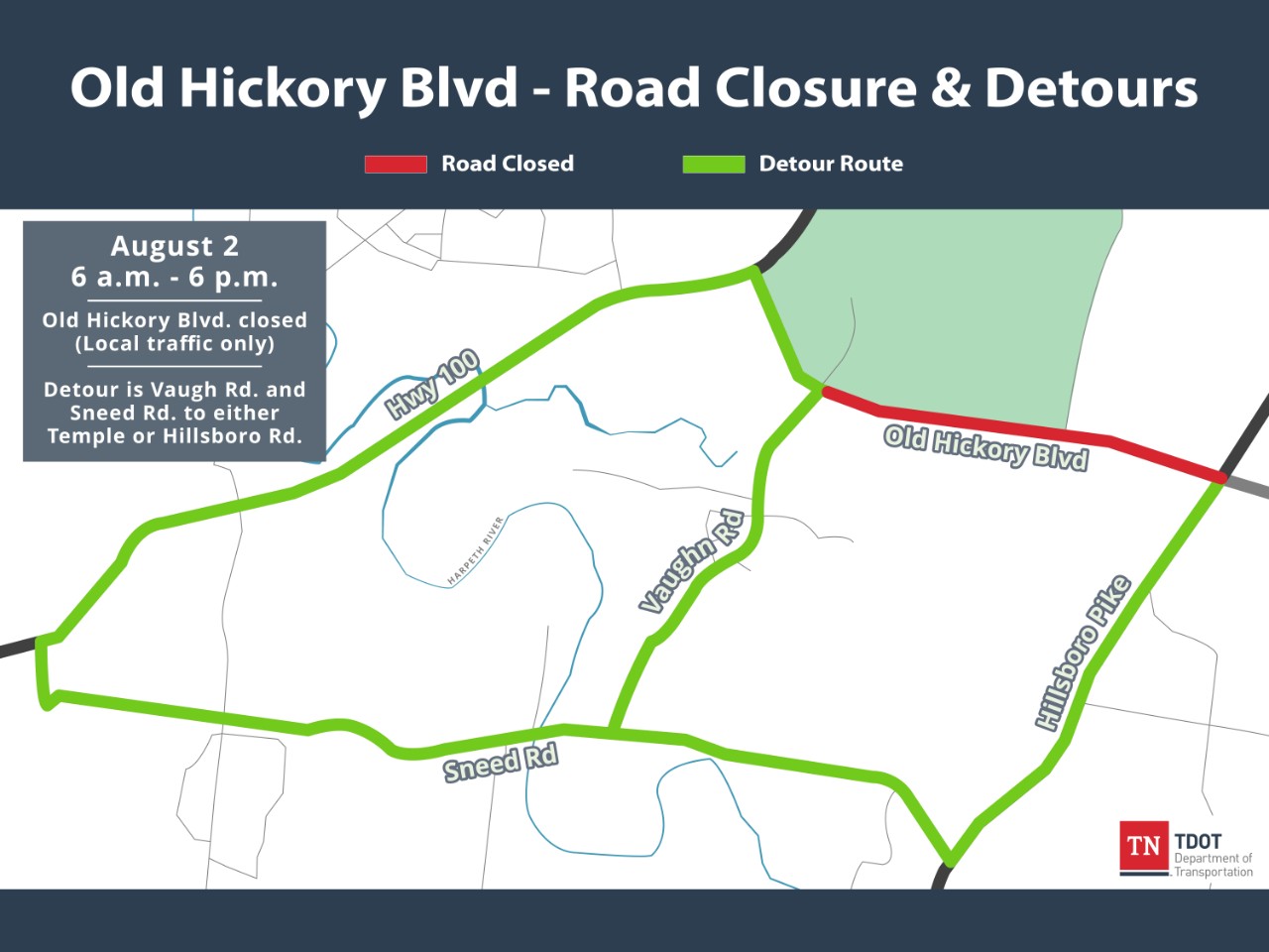 Old Hickory Blvd - Road Closure Map_v1