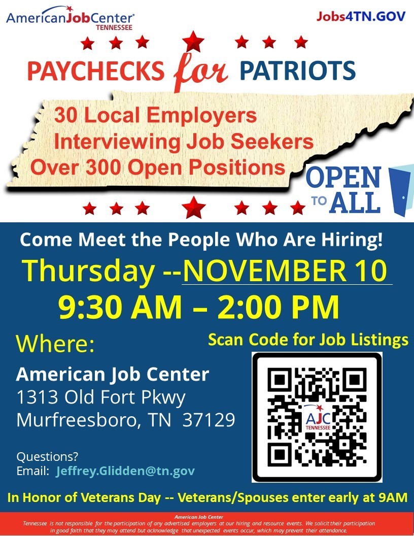 Murfreesboro American Job Center Hiring Event