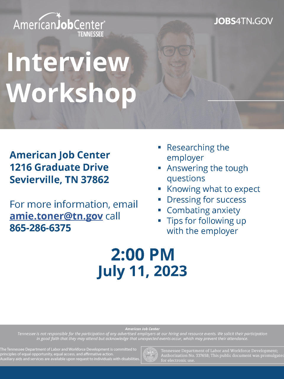 Interview Workshop, Sevierville, TN (7/11/2023)