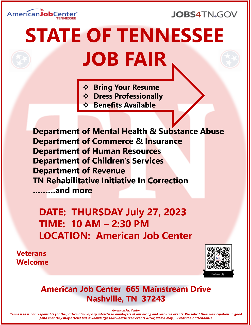 State of TN Job Fair 2023-07-27