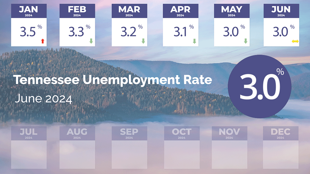 TN Unemployment Rate in June 2024 is 3 percent