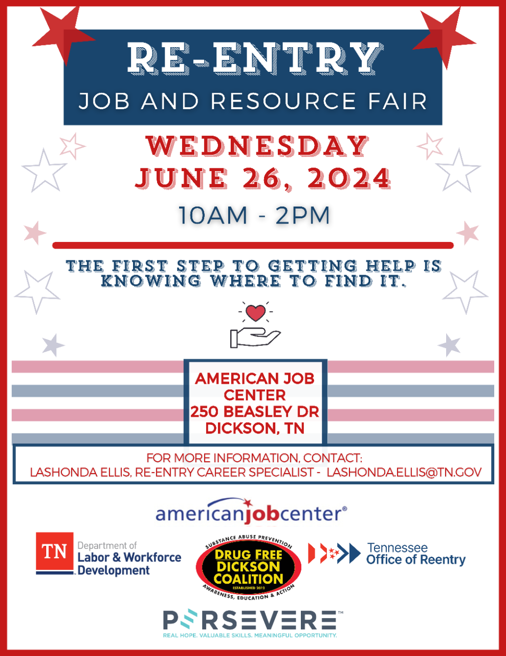 The Dickson Reentry Job and Resource Fair is June 26, 2024