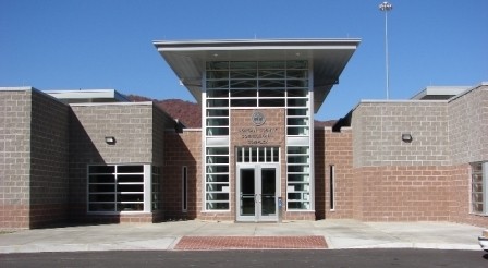 Morgan County Correctional Complex Photo of building entrance at the Morgan County Correctional Complex