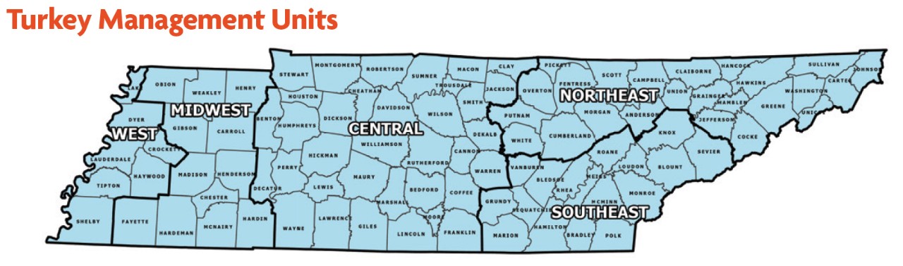 TWRA Tennessee Turkey Management Units TWRA Tennessee Turkey Management Units